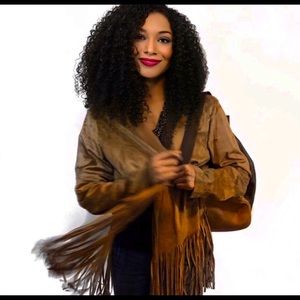 🍍JACKET w/ FRINGE FRINGE FRINGE. Camel. ~ …